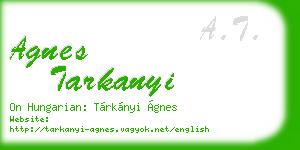 agnes tarkanyi business card